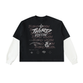 Layered Contrast Sleeve Cotton T-Shirt