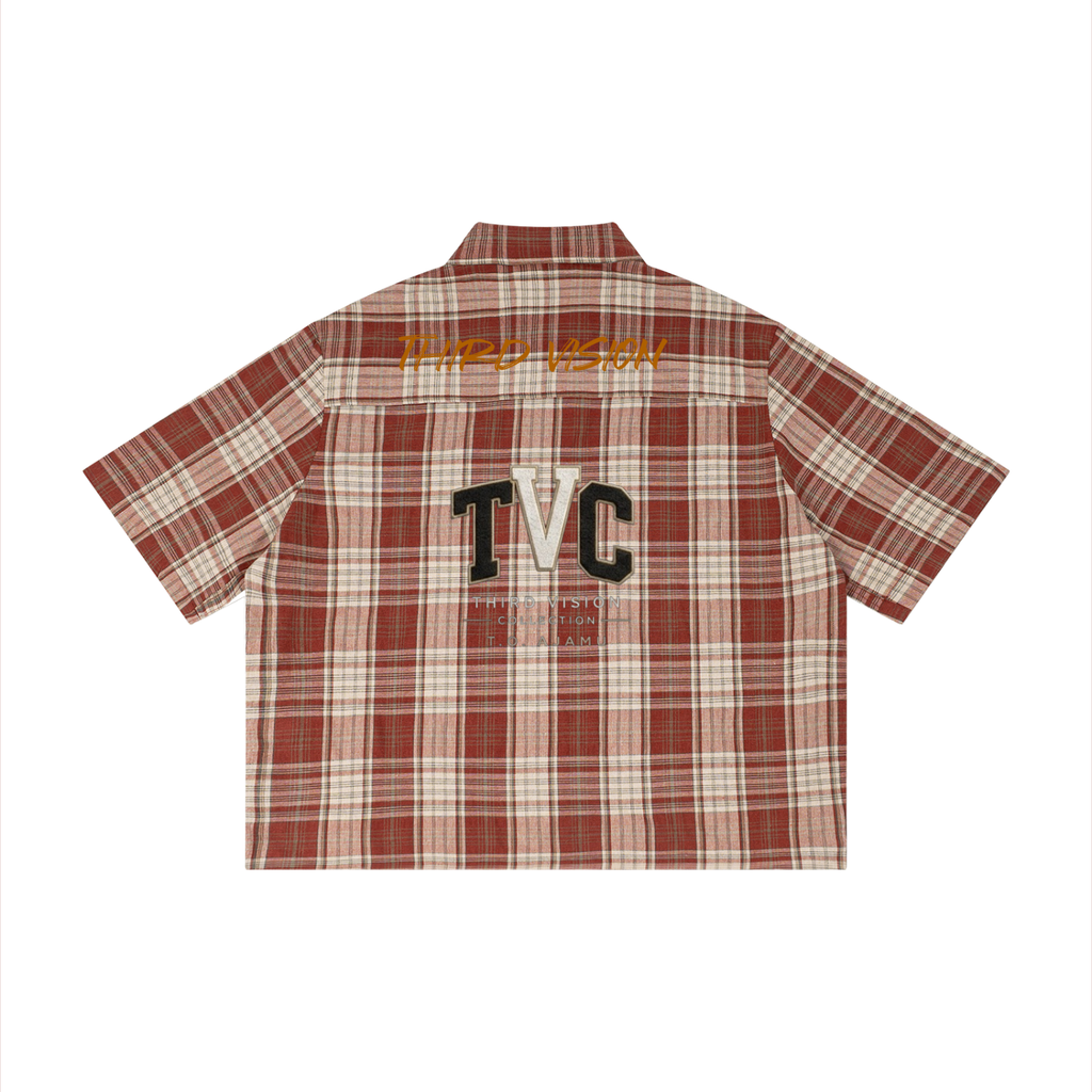 Unisex Plaid Boxy Short Sleeve Shirt