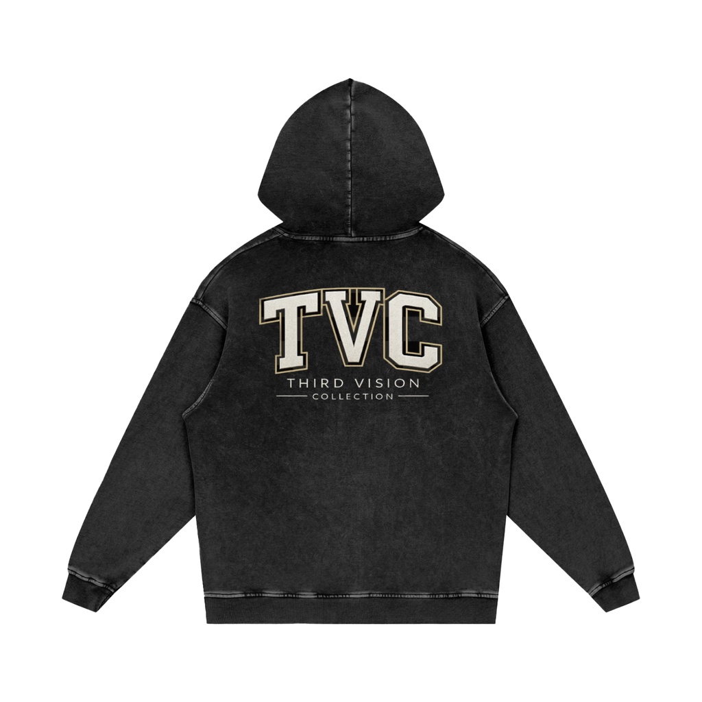 Snow Washed Loose Cotton Hoodie