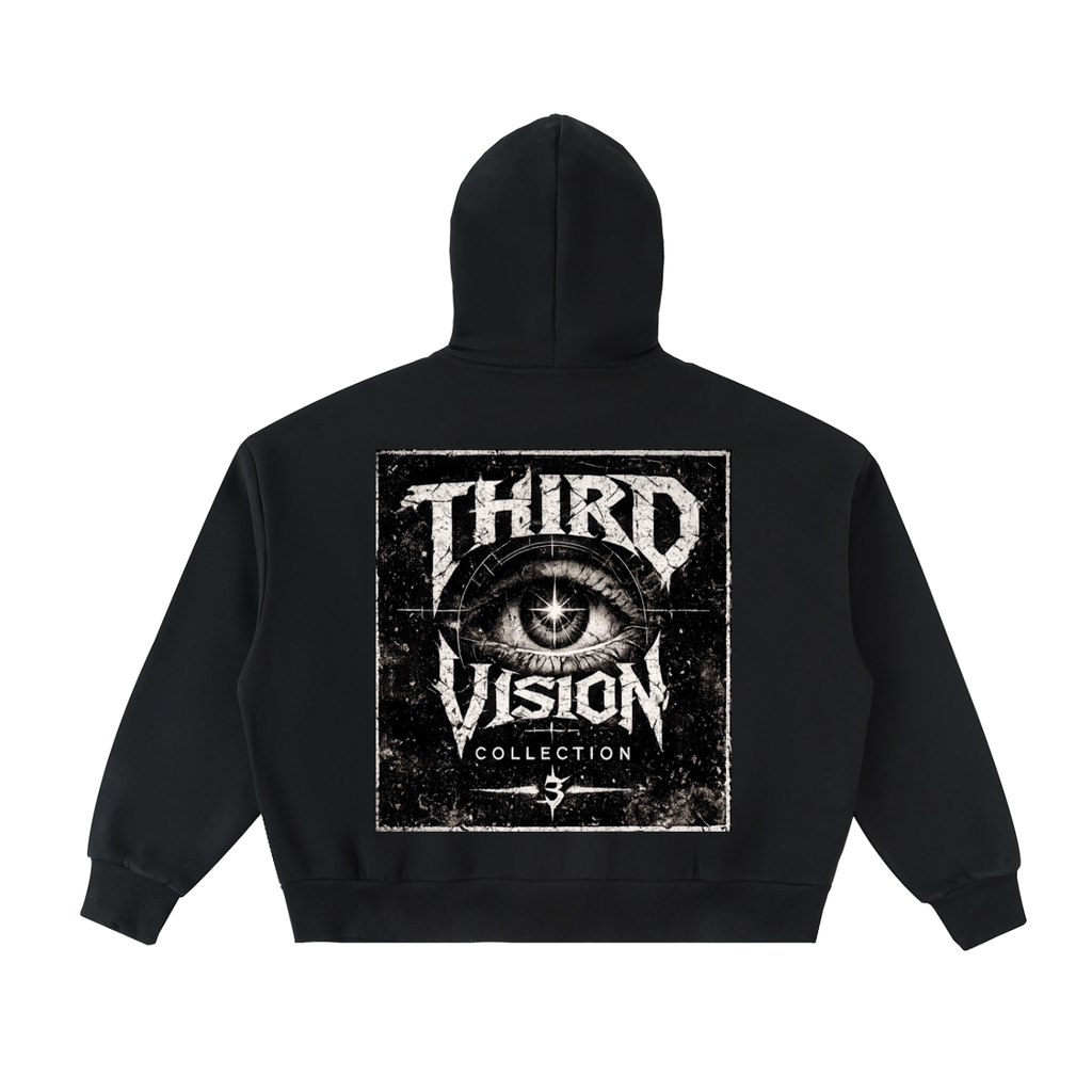 Fleeced Full-Zip Boxy Hoodie