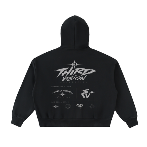 Fleeced Full-Zip Boxy Hoodie