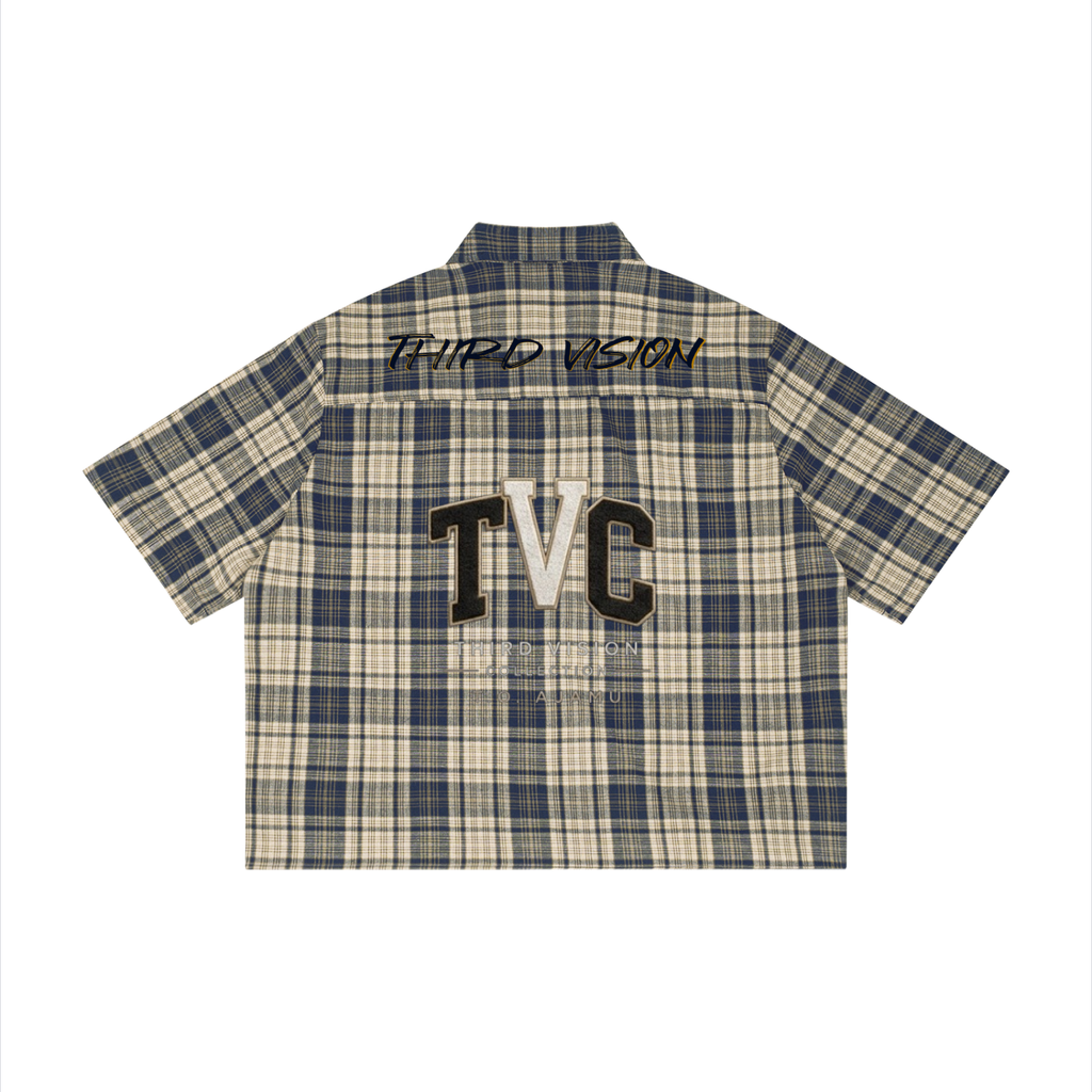 Unisex Plaid Boxy Short Sleeve Shirt