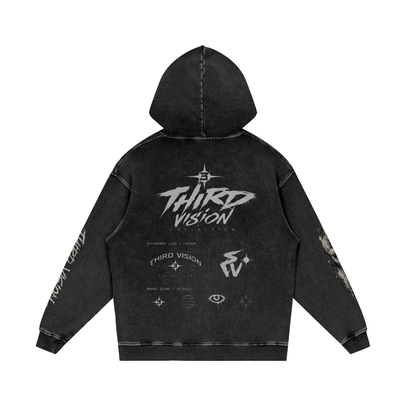 Snow Washed Loose Cotton Hoodie
