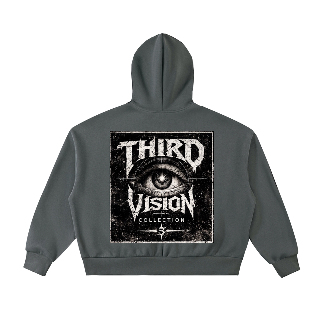 Fleeced Full-Zip Boxy Hoodie